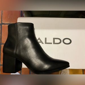black leather Aldo booties